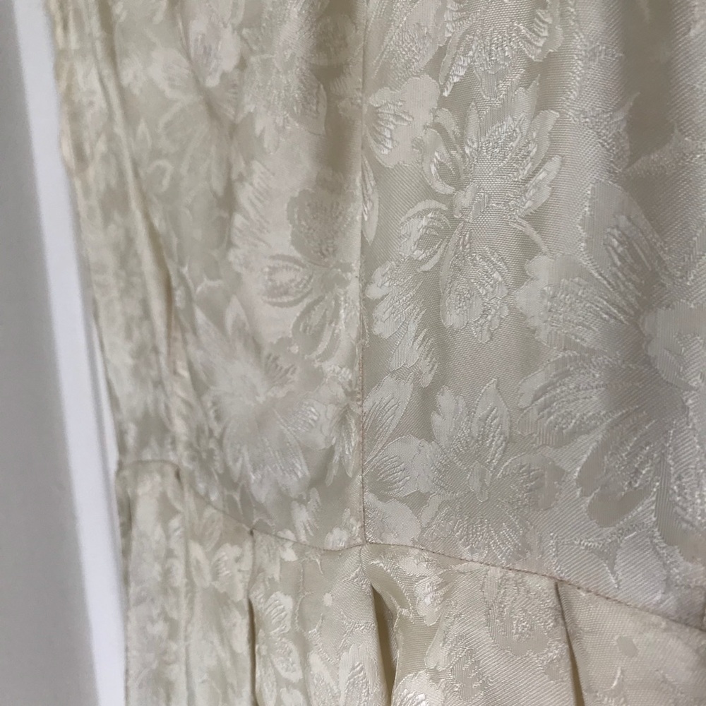 Vintage White Dress with Floral Details